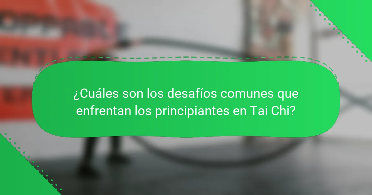 ¿Cuáles son los desafíos comunes que enfrentan los principiantes en Tai Chi?