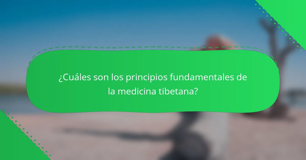 ¿Cuáles son los principios fundamentales de la medicina tibetana?