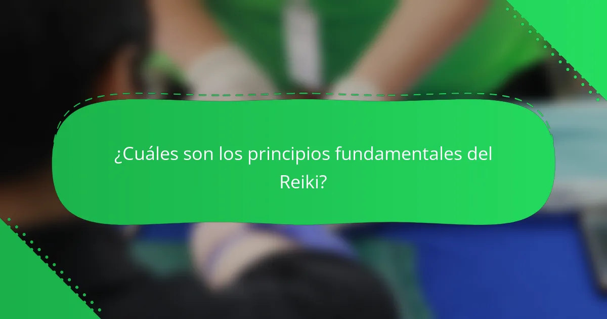 ¿Cuáles son los principios fundamentales del Reiki?
