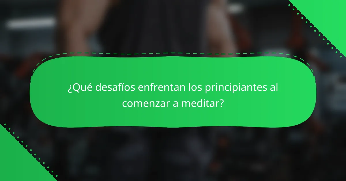 ¿Qué desafíos enfrentan los principiantes al comenzar a meditar?